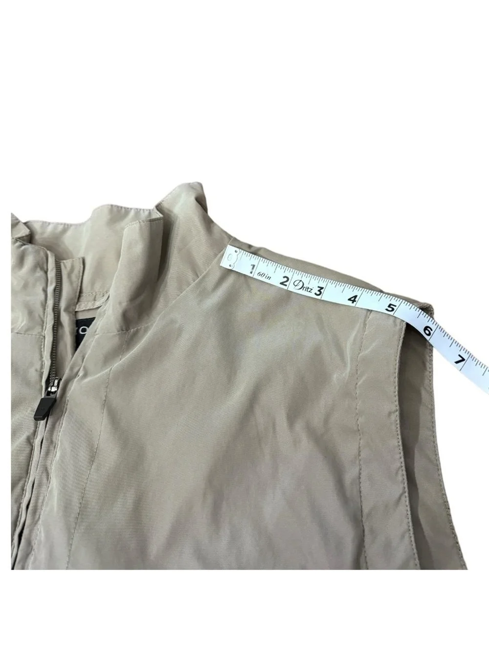 . Izod Pullover Sleeveless Golf 3/4 Zip Jacket Windbreaker Khaki Men’s Size L